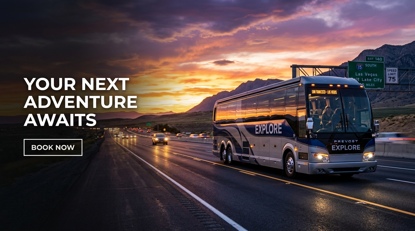 Intercity bus on highway